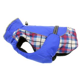 Alpine All-Weather Dog Coat (Color: Royal Blue PLaid, size: X-Large)